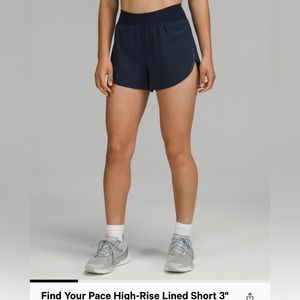 Lululemon Find your pace high-rise lined shorts in navy
